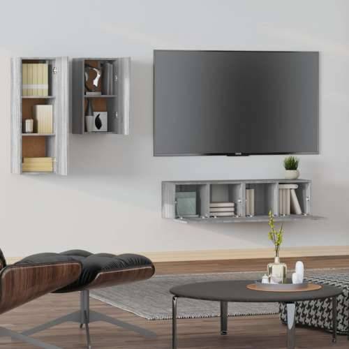 4-dijelni set TV ormarića sivog sonome konstruirano drvo - Sivi hrast sonoma 4 60 cm Cijena
