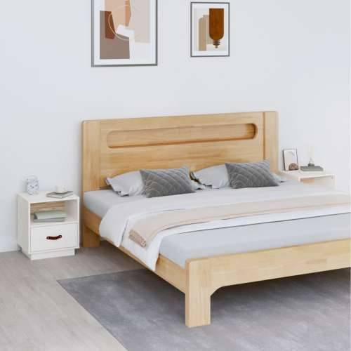 Noćni ormarići 2 kom bijeli 40 x 34 x 45 cm od masivne borovine - Bijela 2 Cijena