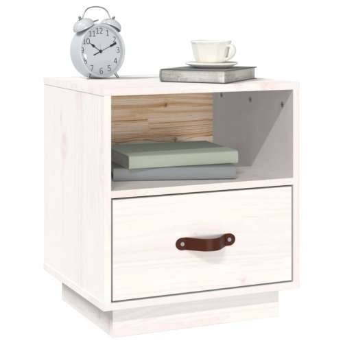 Noćni ormarići 2 kom bijeli 40 x 34 x 45 cm od masivne borovine - Bijela 2 Cijena