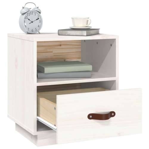 Noćni ormarići 2 kom bijeli 40 x 34 x 45 cm od masivne borovine - Bijela 2 Cijena