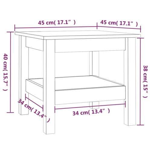 Stolić za kavu 45 x 45 x 40 cm od masivne borovine - Prirodna 45 x 45 x 40 cm 1 Cijena