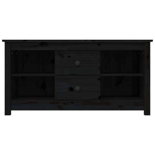 TV ormarić crni 103 x 36,5 x 52 cm od masivne borovine - Crna 1 Cijena