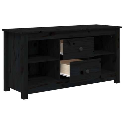 TV ormarić crni 103 x 36,5 x 52 cm od masivne borovine - Crna 1 Cijena