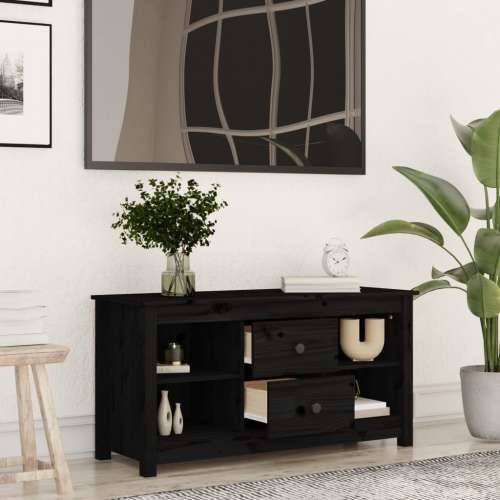 TV ormarić crni 103 x 36,5 x 52 cm od masivne borovine - Crna 1 Cijena