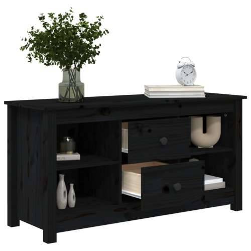 TV ormarić crni 103 x 36,5 x 52 cm od masivne borovine - Crna 1 Cijena