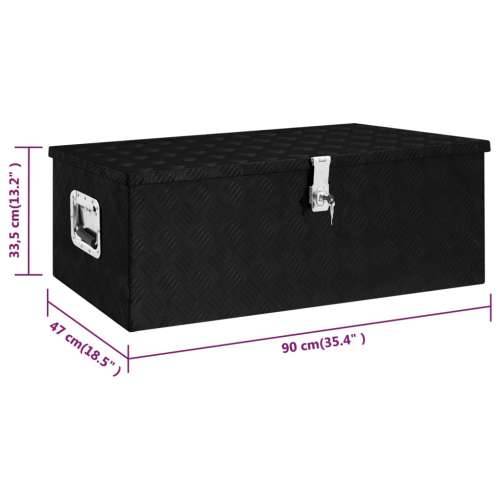 Kutija za pohranu crna 90 x 47 x 33,5 cm aluminijska Cijena