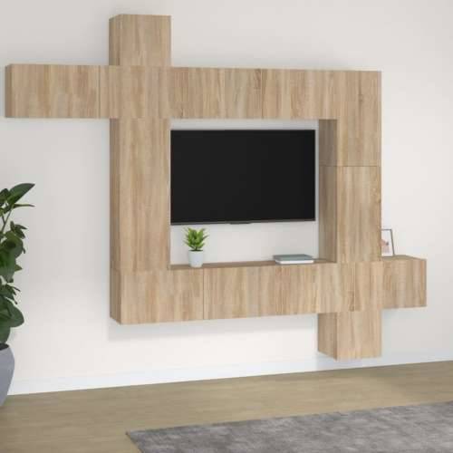 9-dijelni set TV ormarića boja hrasta sonome konstruirano drvo - sonoma hrast 1 Cijena