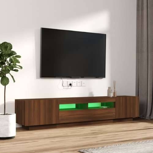 2-dijelni set TV ormarića LED boja smeđi hrast hrasta drveni Cijena