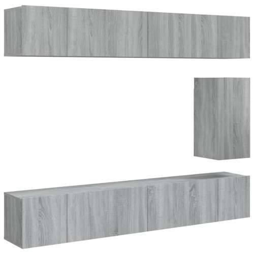 7-dijelni set TV ormarića sivog sonome konstruirano drvo - Sivi hrast sonoma 7 60 cm Cijena