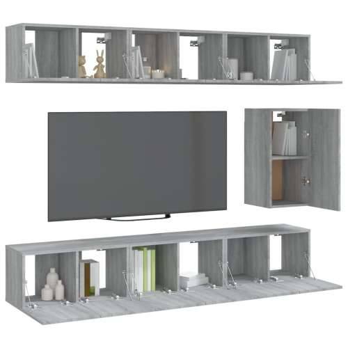 7-dijelni set TV ormarića sivog sonome konstruirano drvo - Sivi hrast sonoma 7 60 cm Cijena