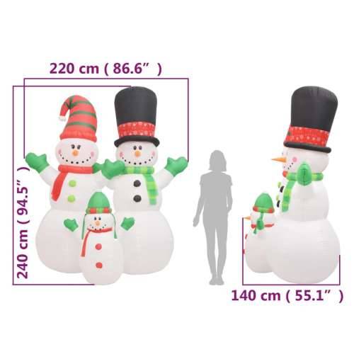 Obitelj snjegovića na napuhavanje s LED svjetlima 240 cm Cijena