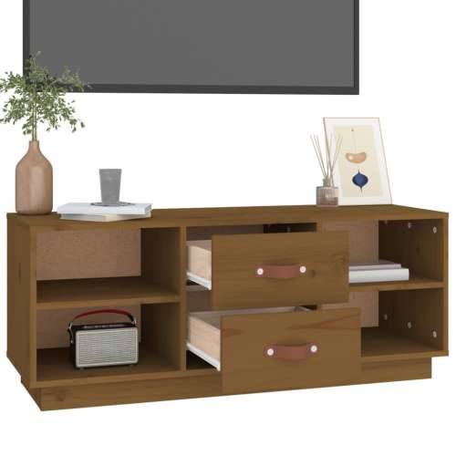 TV ormarić smeđa boja meda 100 x 34 x 40 cm od masivne borovine - boja meda 1 Cijena