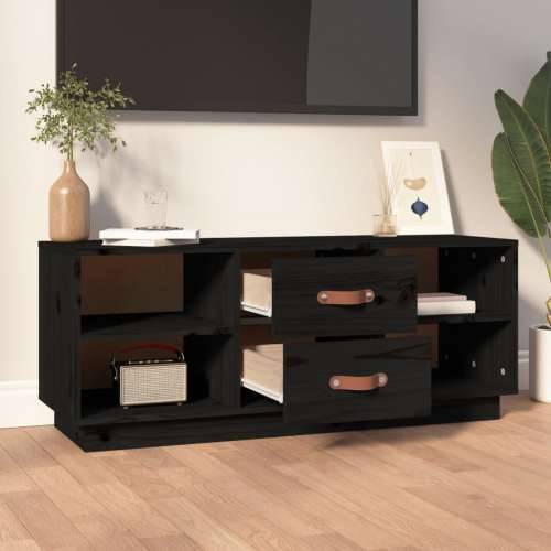 TV ormarić crni 100x34x40 cm od masivne borovine - Crna 1 Cijena