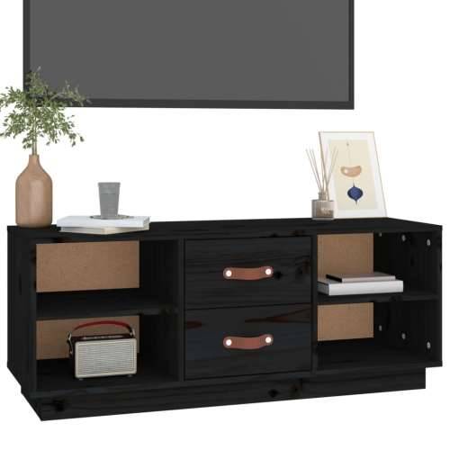 TV ormarić crni 100x34x40 cm od masivne borovine - Crna 1 Cijena