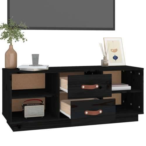 TV ormarić crni 100x34x40 cm od masivne borovine - Crna 1 Cijena
