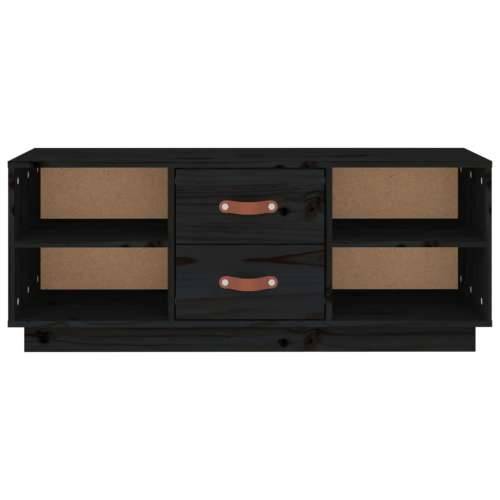 TV ormarić crni 100x34x40 cm od masivne borovine - Crna 1 Cijena