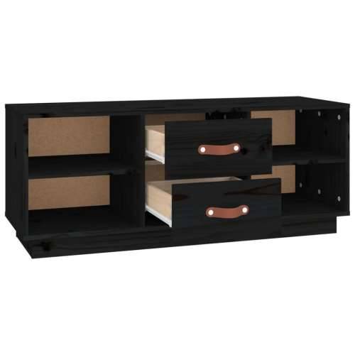 TV ormarić crni 100x34x40 cm od masivne borovine - Crna 1 Cijena