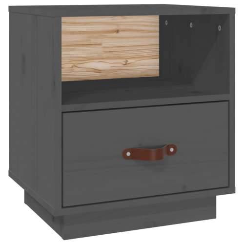 Noćni ormarić sivi 40 x 34 x 45 cm od masivne borovine - Siva 1 Cijena