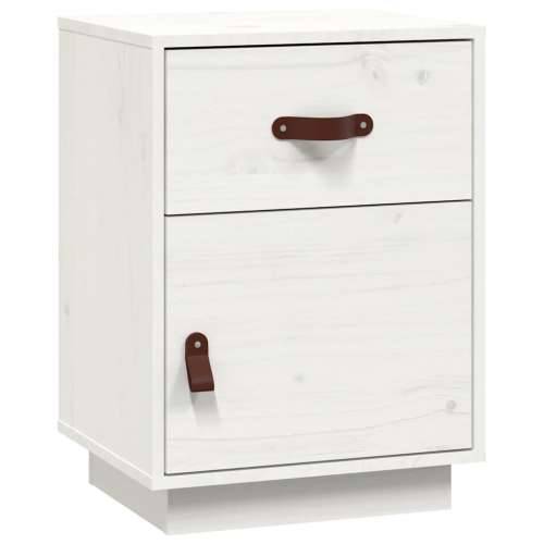Noćni ormarići 2 kom bijeli 40 x 34 x 55 cm od masivne borovine - Bijela 2 Cijena