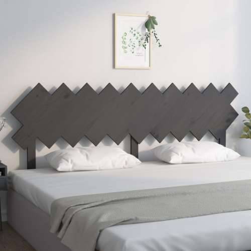 Uzglavlje za krevet sivi 196x3x80,5 cm od masivne borovine - Siva 196 x 80.5 cm 1 Cijena