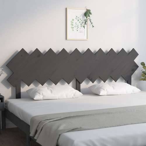 Uzglavlje za krevet sivi 196x3x80,5 cm od masivne borovine - Siva 196 x 80.5 cm 1 Cijena