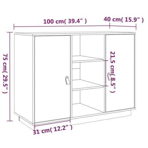Komoda bijela 100 x 40 x 75 cm od masivne borovine - Bijela 1 Cijena