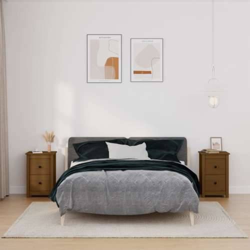 Noćni ormarići 2 kom boja meda 40x35x61,5 cm od borovine - boja meda 2 Cijena
