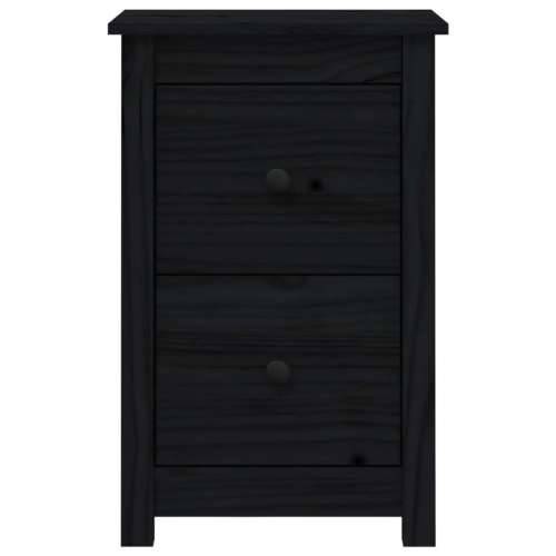 Noćni ormarići 2 kom Crno 40x35x61,5 cm od masivne borovine - Crna 2 Cijena