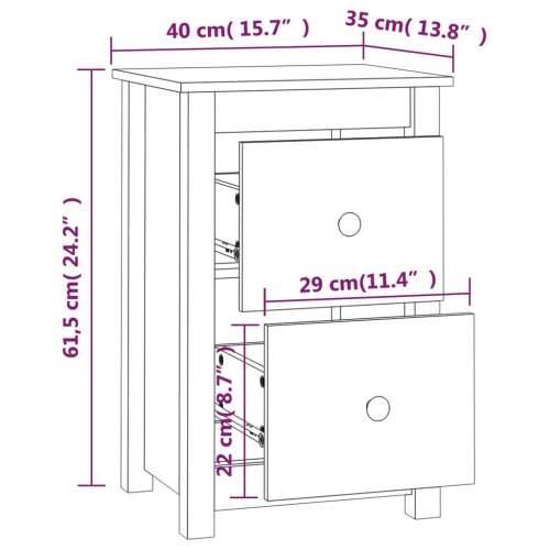 Noćni ormarići 2 kom Crno 40x35x61,5 cm od masivne borovine - Crna 2 Cijena