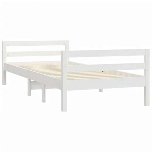 Okvir kreveta bez madraca bijeli 90 x 200 cm masivna borovina - Bijela 90 x 200 cm Cijena