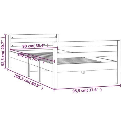 Okvir kreveta bez madraca bijeli 90 x 200 cm masivna borovina - Bijela 90 x 200 cm Cijena