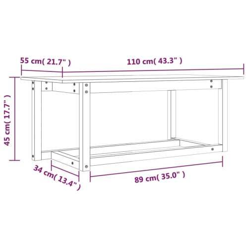 Stolić za kavu sivi 110 x 55 x 45 cm od masivne borovine - Siva 110 x 55 x 45 cm 1 Cijena