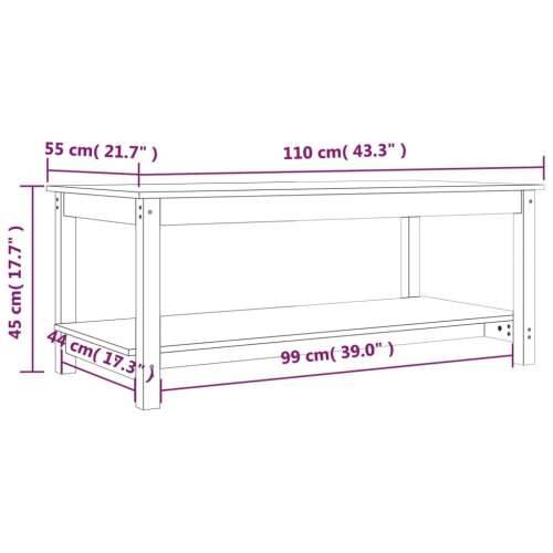 Stolić za kavu 110 x 55 x 45 cm od masivne borovine - Prirodna 110 x 55 x 45 cm 1 Cijena
