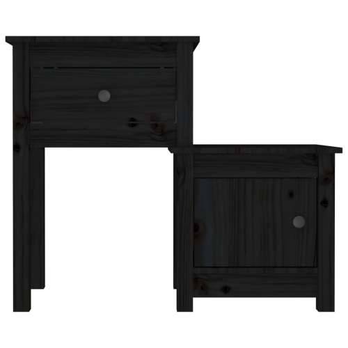 Noćni ormarići 2 kom crni 79,5x38x65,5 cm od masivne borovine - Crna 2 Cijena