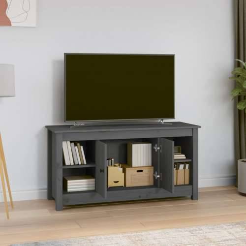 TV ormarić sivi 103 x 36,5 x 52 cm od masivne borovine - Siva 1 Cijena