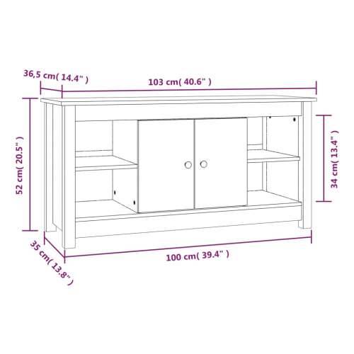 TV ormarić sivi 103 x 36,5 x 52 cm od masivne borovine - Siva 1 Cijena