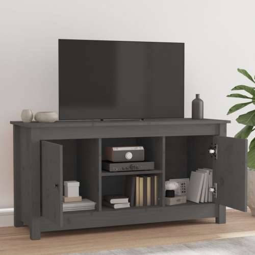 TV ormarić sivi 103 x 36,5 x 52 cm od masivne borovine - Siva 1 Cijena