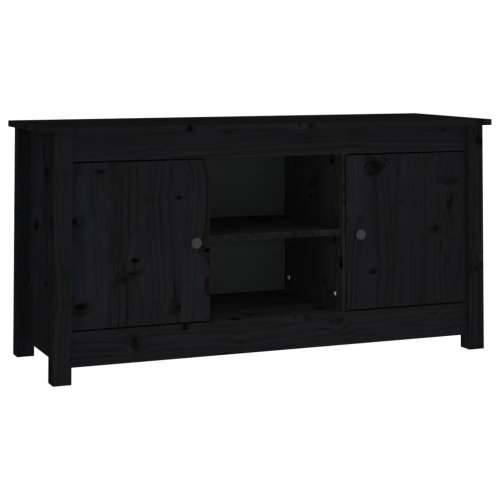 TV ormarić crni 103 x 36,5 x 52 cm od masivne borovine - Crna 1 Cijena