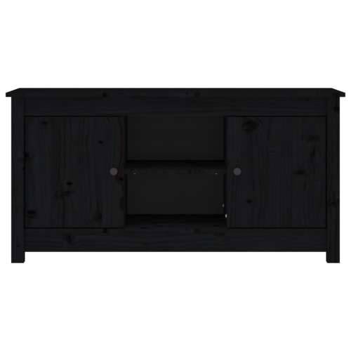 TV ormarić crni 103 x 36,5 x 52 cm od masivne borovine - Crna 1 Cijena