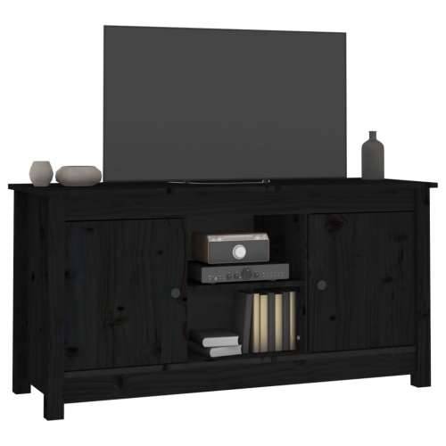 TV ormarić crni 103 x 36,5 x 52 cm od masivne borovine - Crna 1 Cijena