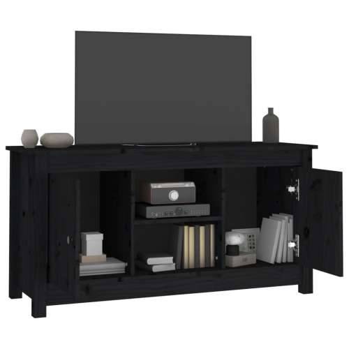 TV ormarić crni 103 x 36,5 x 52 cm od masivne borovine - Crna 1 Cijena