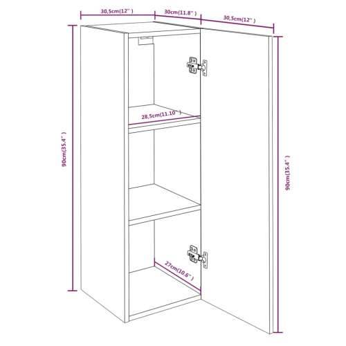 TV ormarići 2 kom boja hrasta 30,5x30x90 cm konstruirano drvo - Dimljeni hrast 2 90 cm Cijena
