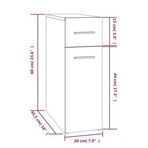 Ormarić za lijekove boja sivog hrasta 20 x 45,5 x 60 cm drveni - Sivi hrast sonoma 1 Cijena