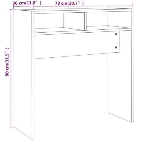 Konzolni stol boja hrasta sonome 78x30x80 cm konstruirano drvo - 1 Sivi hrast sonoma 78 cm Cijena