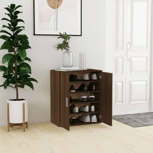 Ormarić za cipele boja hrasta 60 x 35 x 70 cm konstruirano drvo - Smeđi hrast 60 x 35 x 70 cm 1 shoe cabinet with door Cijena