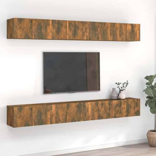 TV ormarići 8 kom boja hrasta 60 x 30 x 30 cm konstruirano drvo - Dimljeni hrast 8 60 cm Cijena