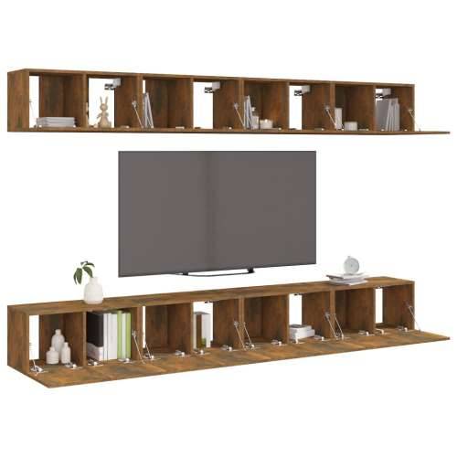 TV ormarići 8 kom boja hrasta 60 x 30 x 30 cm konstruirano drvo - Dimljeni hrast 8 60 cm Cijena