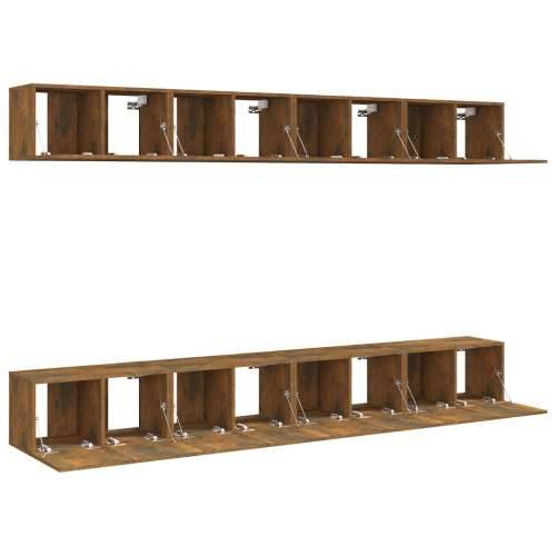 TV ormarići 8 kom boja hrasta 60 x 30 x 30 cm konstruirano drvo - Dimljeni hrast 8 60 cm Cijena