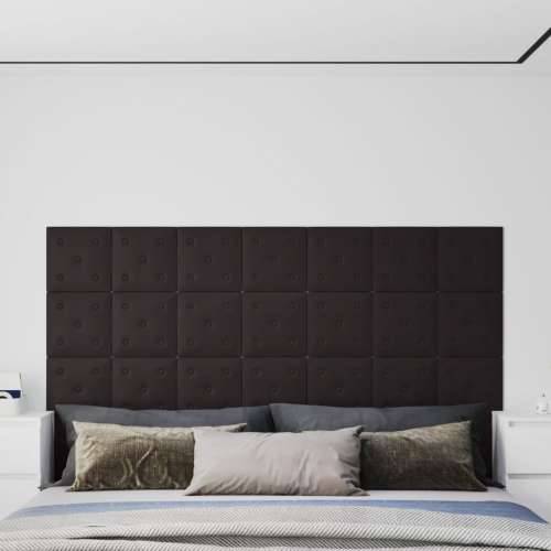 Zidne ploče od umjetne kože 12 kom crne 30 x 30 cm 1,08 m²