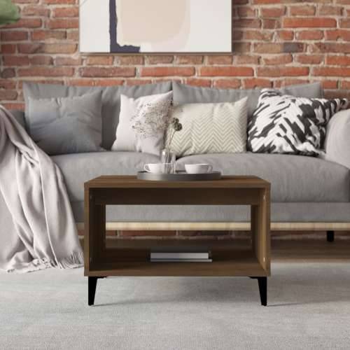 Stolić za kavu smeđa boja hrasta 60x50x40 cm konstruirano drvo - Smeđi hrast 1 Cijena
